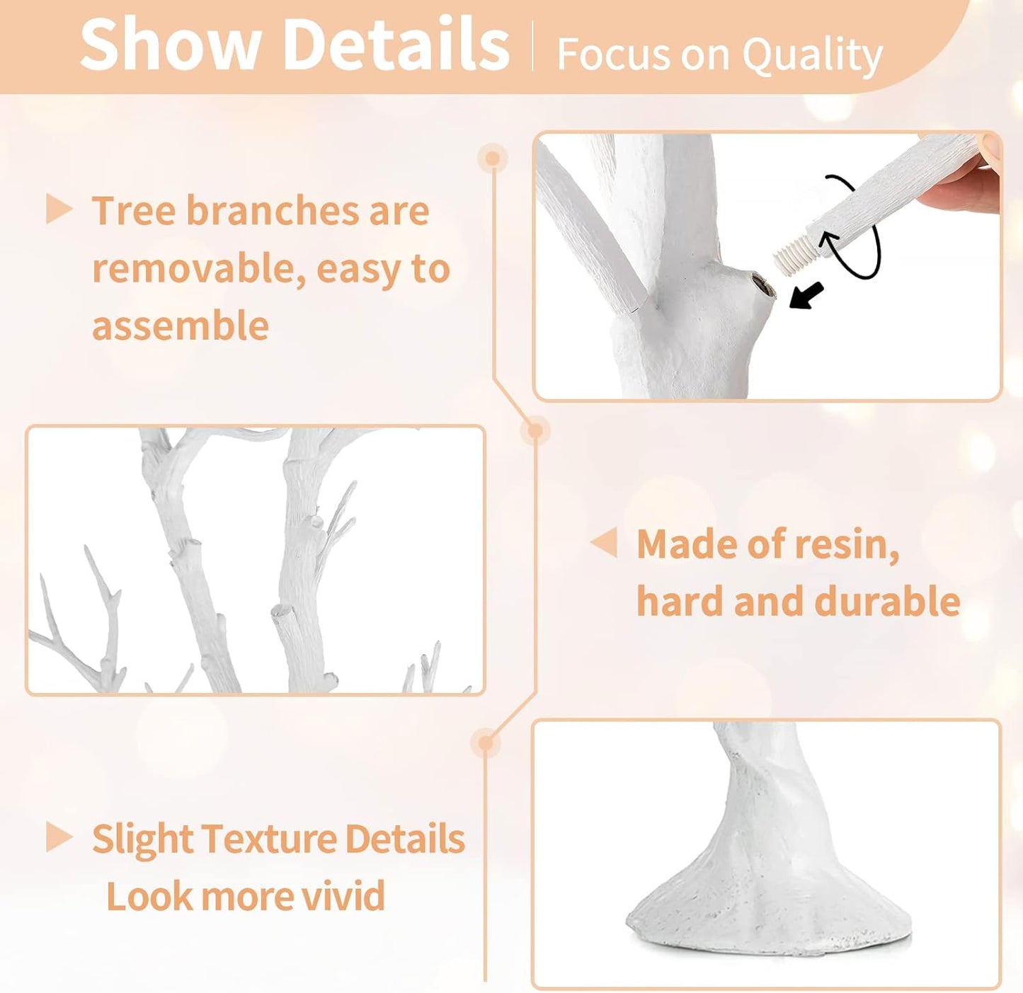 NUPTIO Artificial Christmas Tree Branch: 3.44 feet Tall White Manzanita Tree Halloween Centerpiece Wedding Centerpieces for Tables - Decorative Ornament Display Tree Branches for Weddings (2 Pc)
