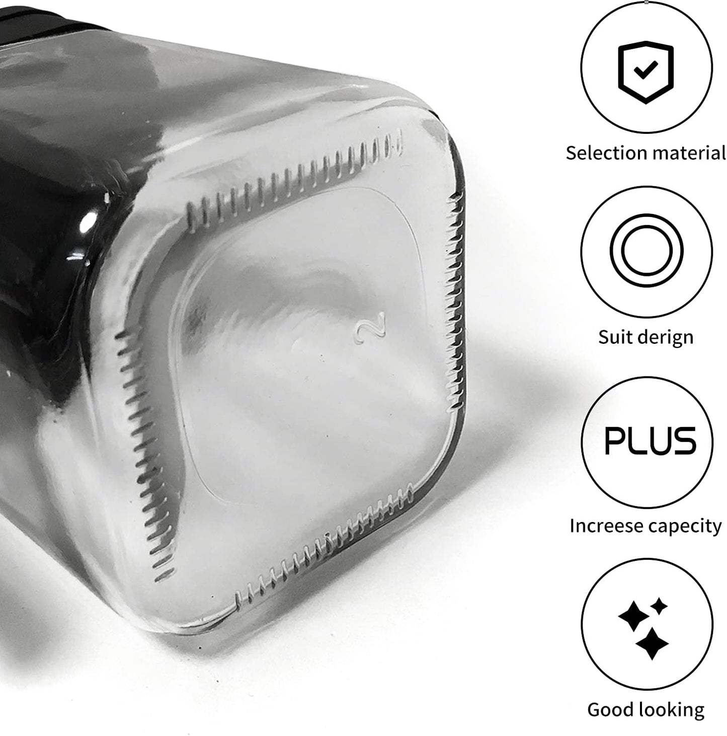 XIUDI Glass Spice Jars(3 piecesset)，Seasoning Containers with 304 Stainless Steel Lids and Spoons，Clear Glass Condiment Canisters Pots Seasoning Box Salt Container Sugar Bowl，for Kitchen,