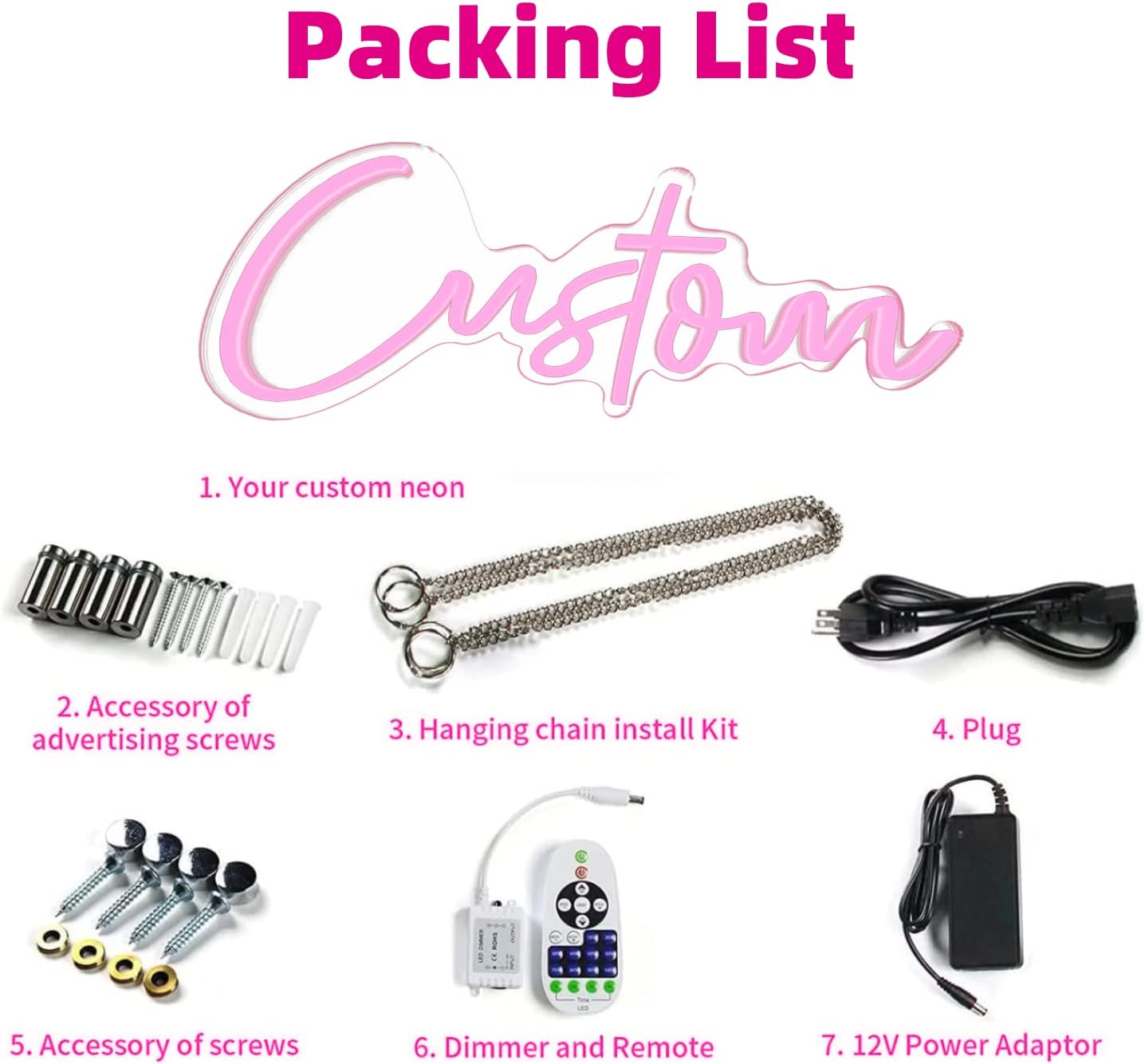 Custom Neon Signs for Wall Decor, CUSTOMNEON Personalized Neon Signs Customizable for Wedding Birthday Prom Party, Custom Neon Lights for Bedroom Bar Studio Beauty Salon Business Shop