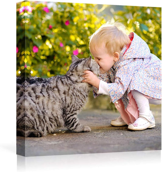 NWT Custom Canvas Prints with Your Photos for Pet/Animal, Personalized Canvas Pictures for Wall to Print Framed 24x24 inches