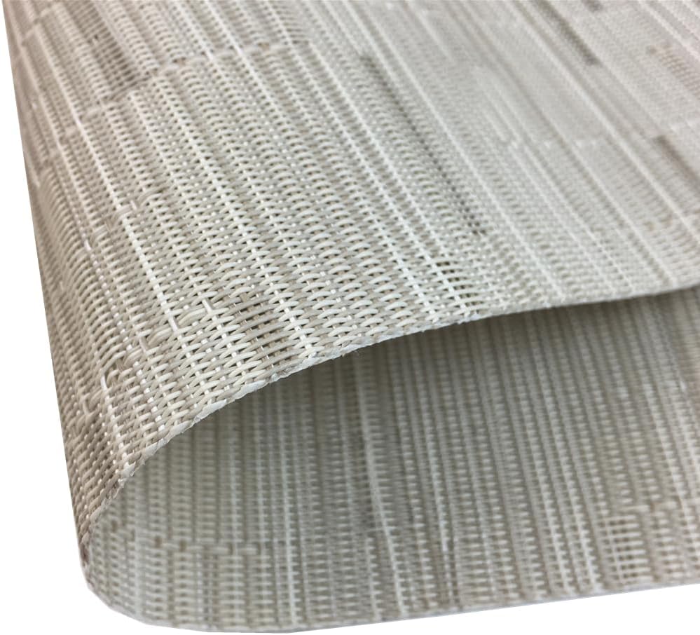 WAZAIGUR Placemats Set of 4 for Dining Table Heat-Resistant Washable Place Mats Woven Vinyl Kitchen Table Mats Easy to Clean,Cream
