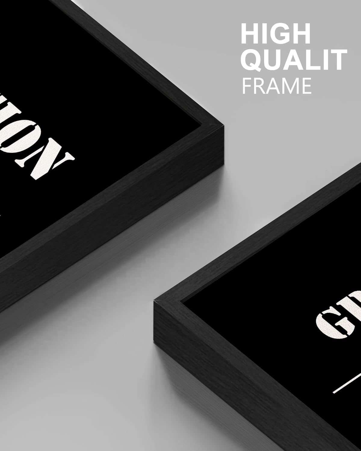 Drsoum Inspirational Office Framed Wall Art Motivational Grind Hustle Success Canvas Wall Decor Encouraging Quotes Sayings Paintings 3 Pieces Artwork Home Bedroom Easy to Hang 11x14in (Black Framed)