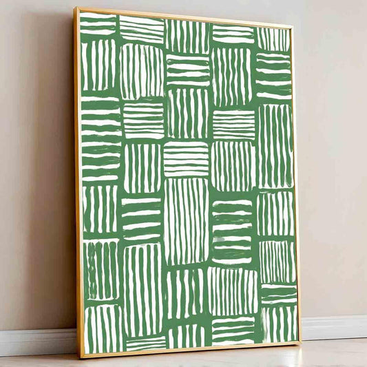 Green White Line Wall Art Abstract Lines Boho Minimalist Line Wall Art Mid Century Boho Print Sage Green Pictures Neutral Painting Abstract Modern Minimalist Living Room Decor 16x24inch No Frame