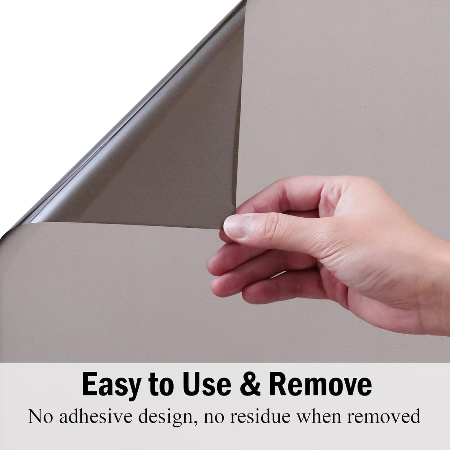 Niviy Window Darkening Film Day and Night Privacy Window Cling Sun Blocking Glass Door Window Cover Gothic Decor for Bedroom,Garage, Renter House (Grey, 17.5 x 78.7 inch)