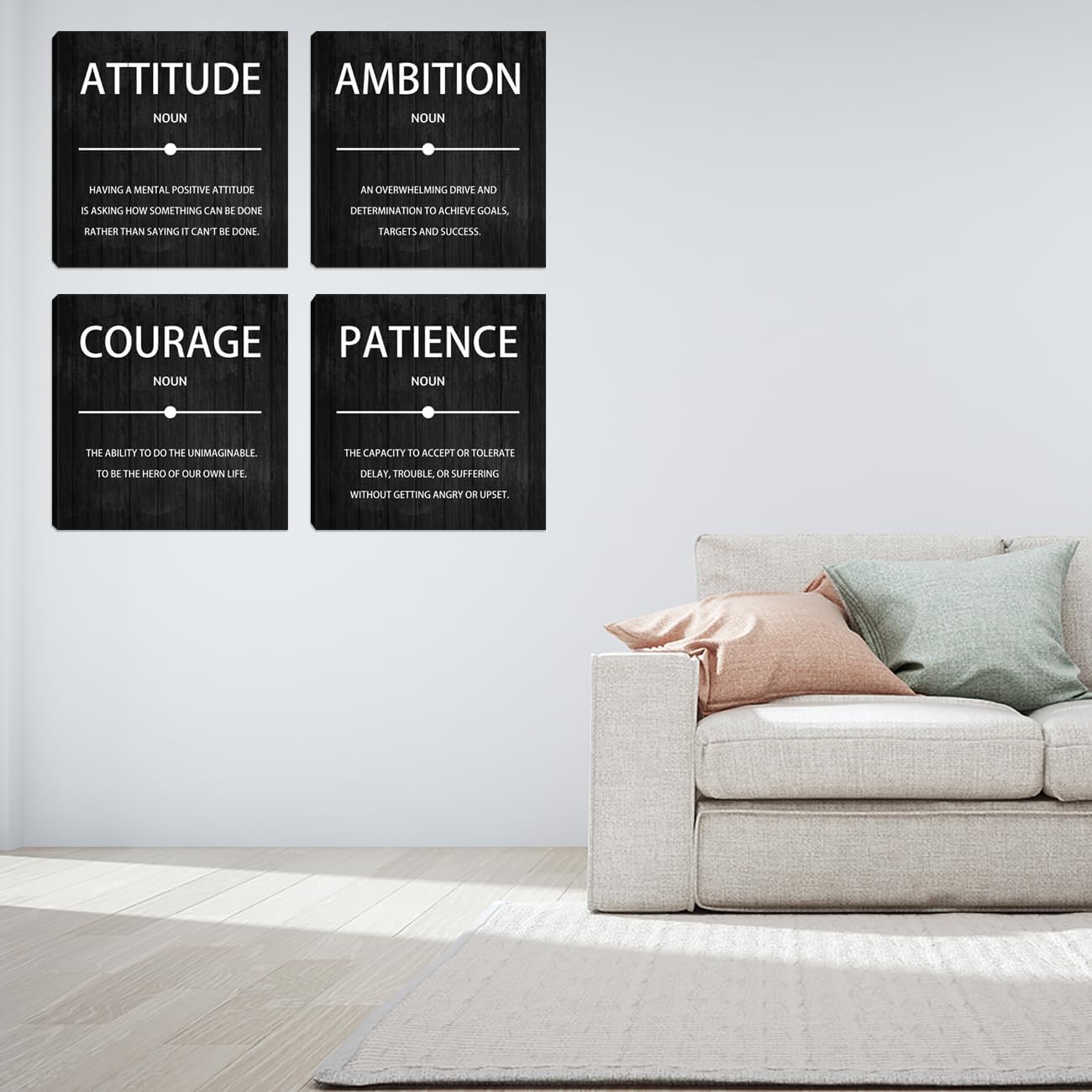 Inspirational Quotes Wall Decor - Motivational Office & Living Room Wall Art - Framed 12'X12'