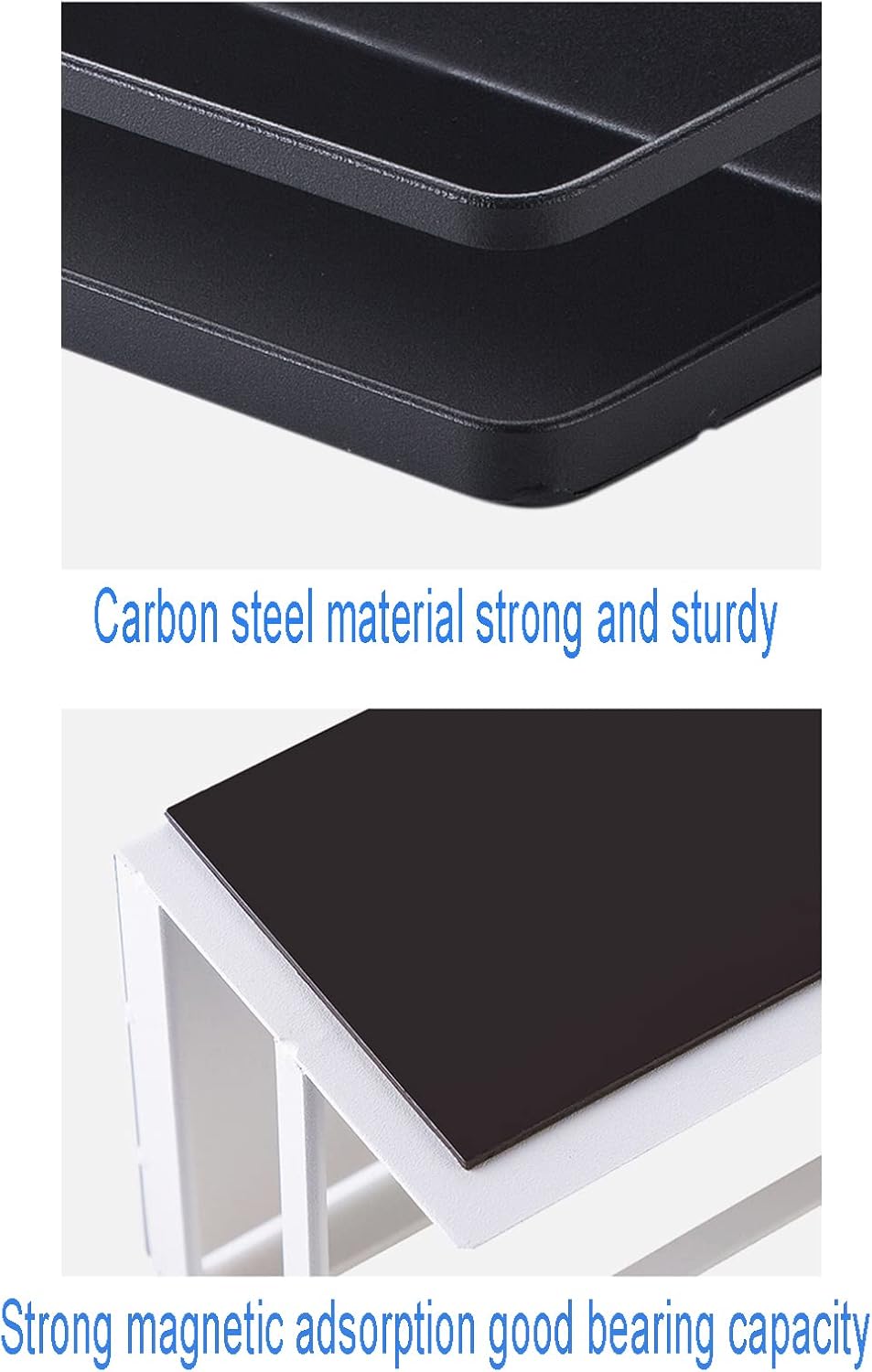 Magnetic Spice Rack Refrigerator Side Magnetic Spice Rack Kitchen Magnetic Shelf Magnetic Fridge Shelf Perfect Space Saver for Kitchen/Apartment 2 Pack (White)