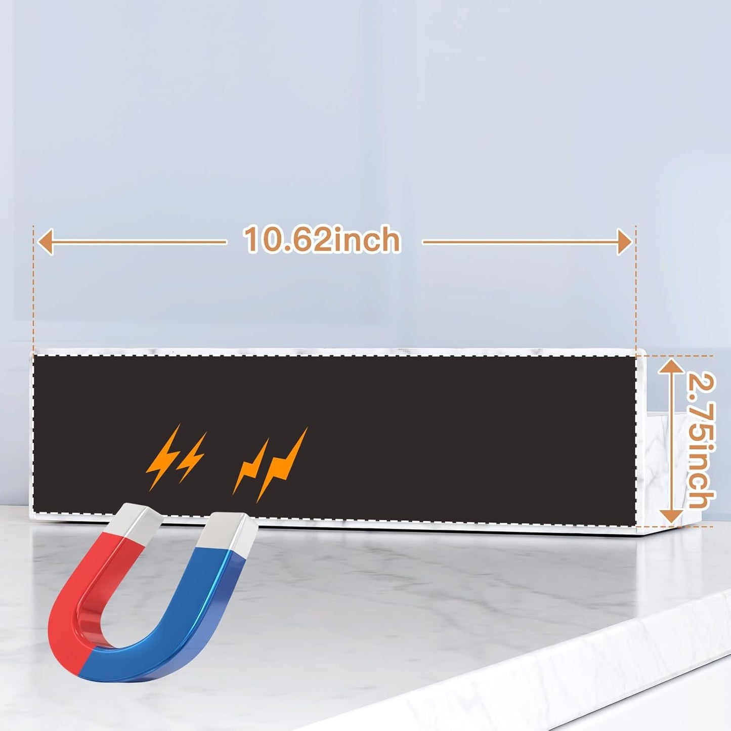 Magnetic Spice Rack for Refrigerator, Kitchen Organizer and Storage Shelf, Marble(4 Pack)