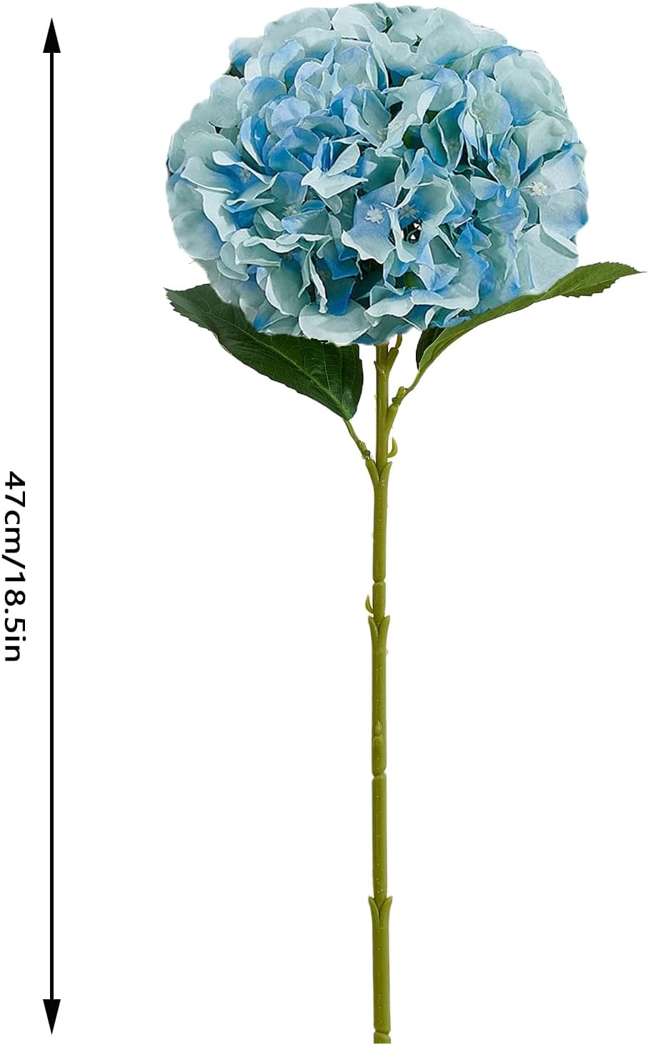 8Pcs Blue Fake Flowers Silk Hydrangea Artificial Flowers Bouquets Faux Hydrangea Stems for Home Table Centerpieces Wedding Party Decoration