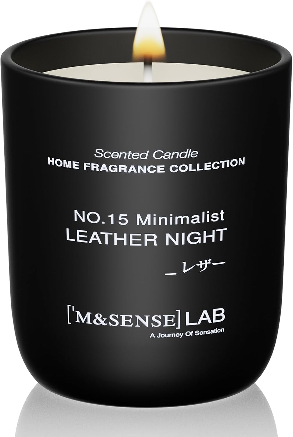 M&SENSE Natural Soy Candle| Leather Night | 5.3 oz | Minimalist Scented Candle for Relaxation, Gifting, Home Décor | for Bedroom, Office, Party Small
