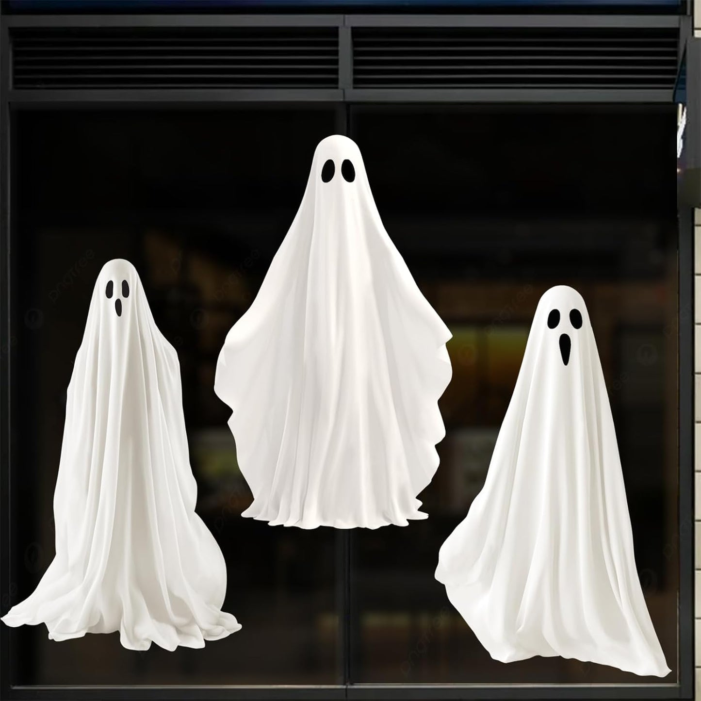 Extra Large Halloween Ghost Window Clings, Ghosts Silhouette Window Decorations, Halloween Window Stickers Decals for Home Office School Party Supplies