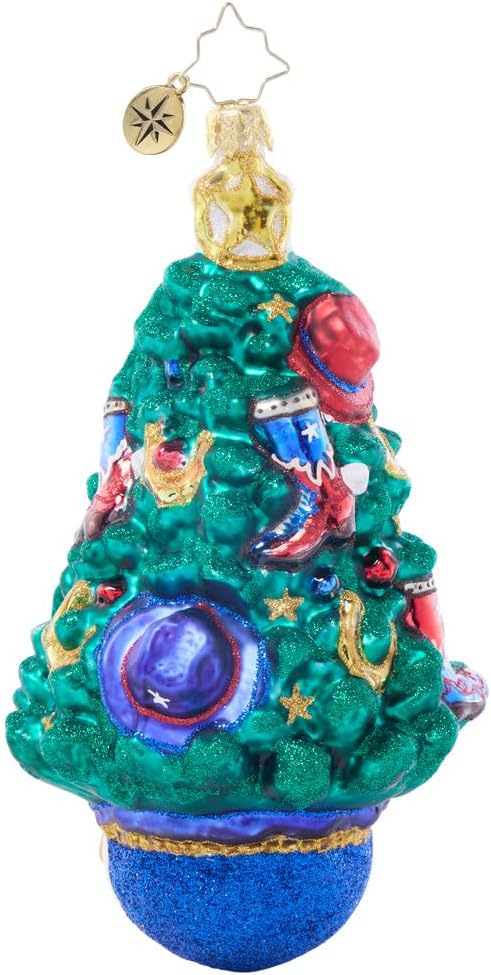 Christopher Radko Hand-Crafted European Glass Christmas Tree Decorative Ornament, Texas Tannenbaum