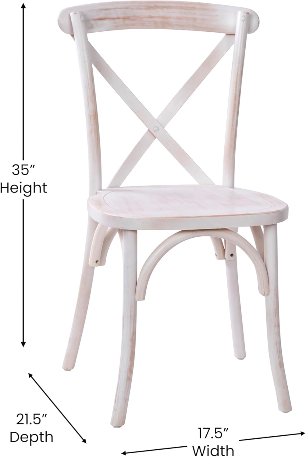 EMMA + OLIVER 2-Pack Lime Wash X-Back Chair