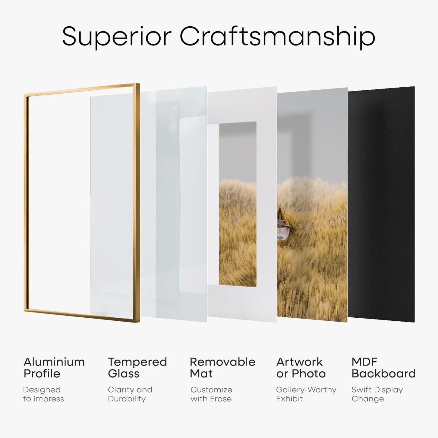 Homeforia Picture 20x28 Bronze Frame, High End Metal 20 x 28 Brass Poster Frames with Mat 14 x 22 for Photo, 20x28 Frame Matted to 14x22 Print, 28x20 Hanging Frames, Tempered Glass, Wall Kit, Set of 1