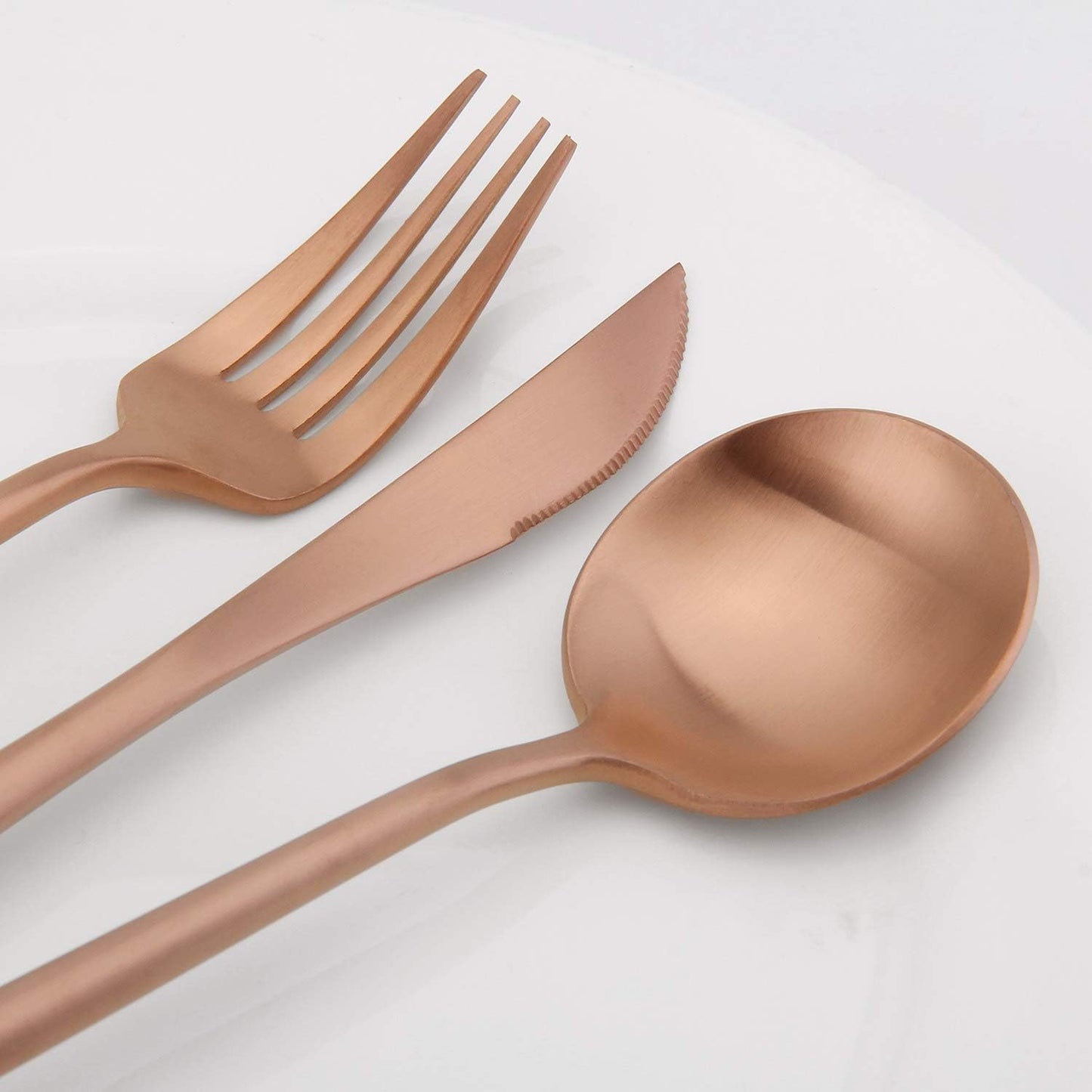 Matte Rosegold Silverware Set, Vanys 20 Piece Stainless Steel Cutlery Flatware Set, Kitchen Utensil Sets for 4, Tableware With Knife Spoons And Forks Set, Satin Finished Polished