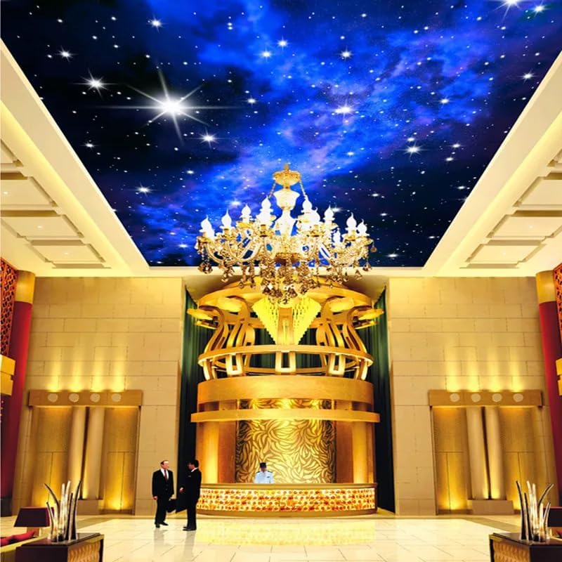Custom Galaxy Murals Stars Wallpaper Natural Landscape Night View Ceiling Wall Paper for Living Room 3D Wall Mural