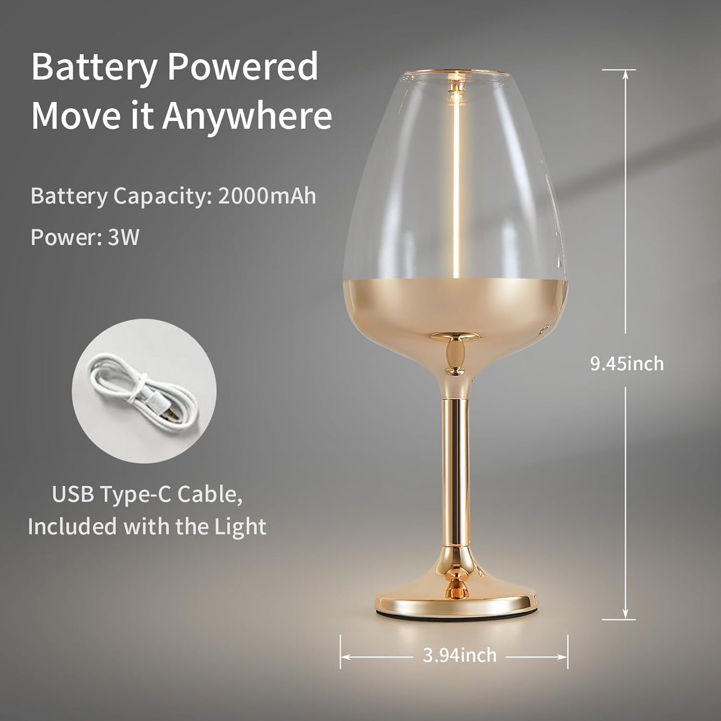 Romantic Cordless Table Lamp Adjustable - Table Lights 3 Modes (Light, Dark, Breathing), Touch Lamp, Battery Operated-IP65 Waterproof for Outdoor Patio/Restaurants/Home/Dinner