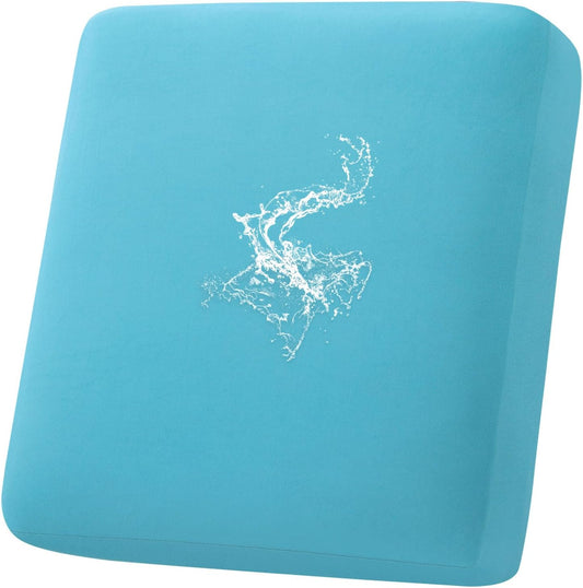 hyha Waterproof Couch Cushion Covers, Stretch Sofa Couch Seat Slipcover for Dog Washable, Non-Slip Waterproof Outdoor Cushion Covers for Patio Furniture Replacement (1 Piece for Small, Peacock Blue)