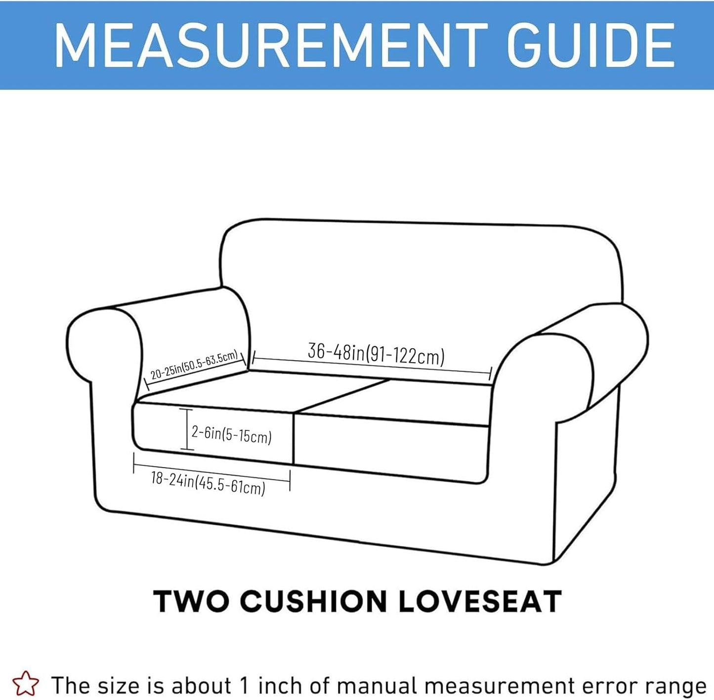 hyha Waterproof Couch Cushion Covers for Pets, Non Slip Sofa Seat Cover for Dogs Washable, Soft Thick Stretch Jacquard Fabric, Sofa Slipcovers with Elastic Bottom (2 Pieces, Light Grey)