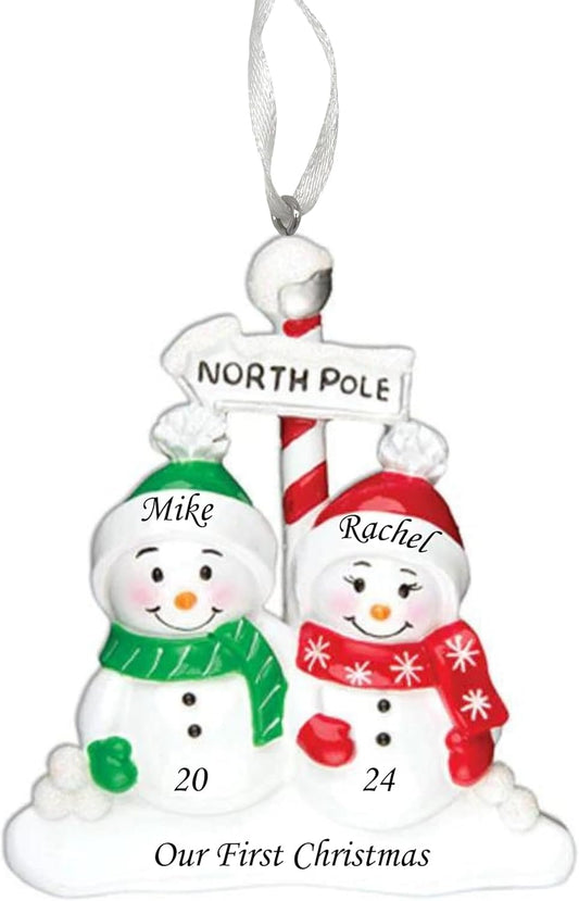 2025 Family Christmas Ornament – Personalized Ornament for Families – Custom Snowman Family Ornament – Holiday Tree Decoration Keepsake Gift (Snowman Family of 2)