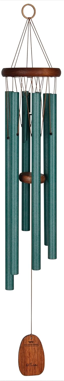 Woodstock Wind Chimes for Outside, Garden, Patio, Porch and Outdoor Decor (32") Pachelbel Canon Chime Green Wind Chime Gifts (PCCG)