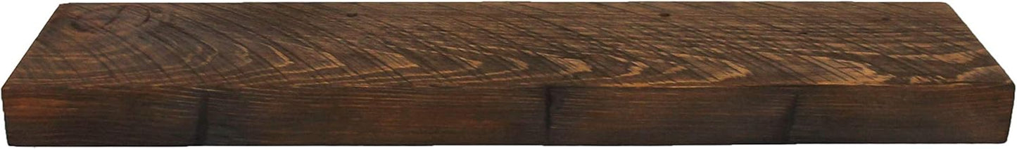 joelsantiques Floating Shelf, Wood Wall Shelf, Natural Wooden Home Decor for Bathroom Kitchen Bedroom, Hanging Mounted Invisible Bracket (Medium Brown, 7" Deep x 36" Wide)