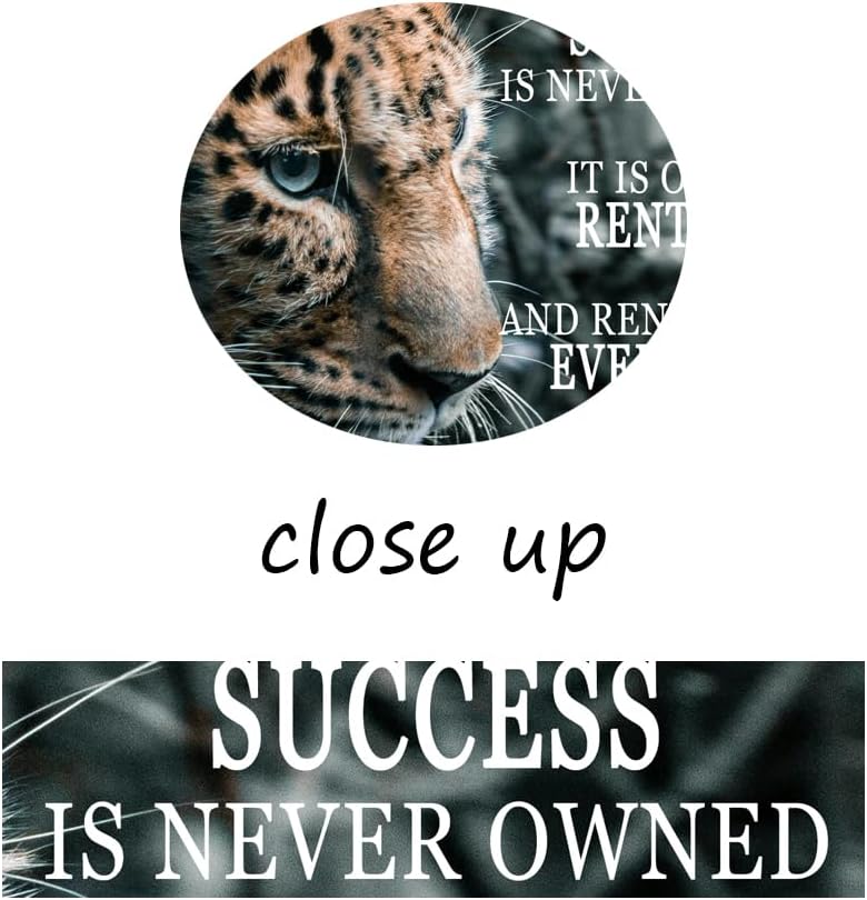 Leopard Canvas Wall Art Success Entrepreneur Quotes Posters Success Is Rented Motivational Wall Decor For Office Living Room Bedroom Office Bathroom Print Framed Ready to Hang [12" W X 18" H]