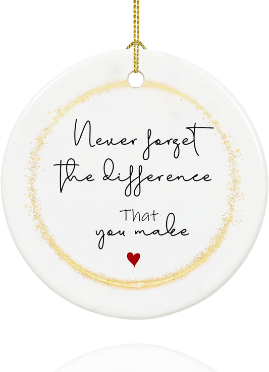 Retirement Ornament, Retirement Gifts for Women 2025 Coworker, Ceramic Keepsake Retired Ornaments with Ribbon and Gift Box