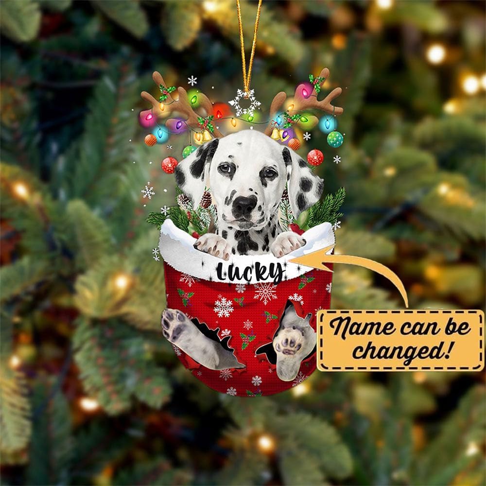 Dalmatian Dog Christmas Ornament, Dalmatian in Snow Pocket Christmas Tree Ornament, Dog Lovers Gift Idea Xmas Decor, Christmas Decorations for Tree, Christmas Ornament Gift for Dog Lovers