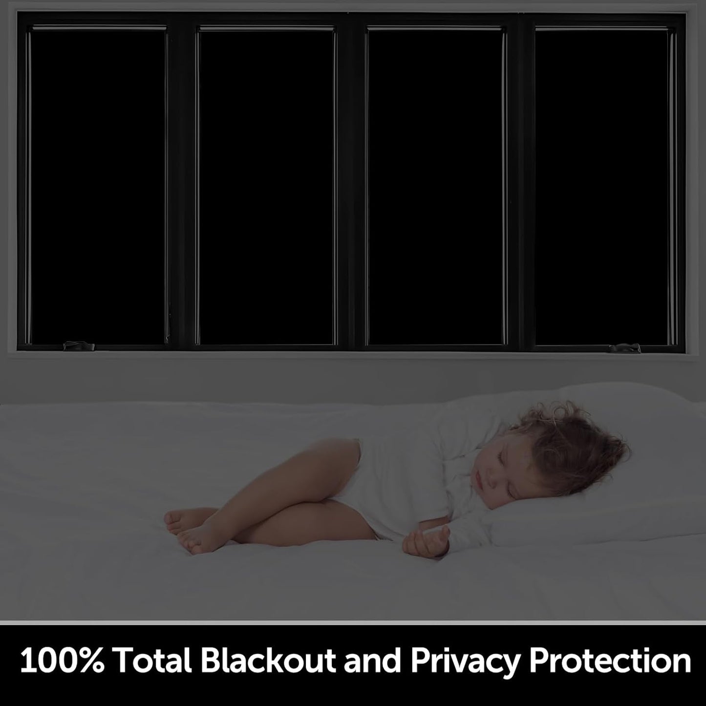 HIDBEA Mirror Blackout Window Film,100% Light Blocking Room Darkening Window Privacy Film,Mirror Glass Window Film Heat Control,Removable Window Cover Tint for Day Sleep(Mirror Black,17.3in x 13.1ft)
