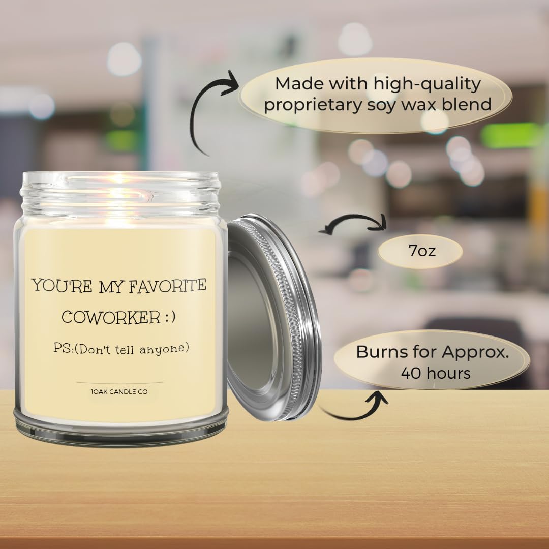 1OAK Vanilla Coworker Candle - Office Gifts for Coworkers - Funny & Farewell Gifts for Women, Men & Colleagues