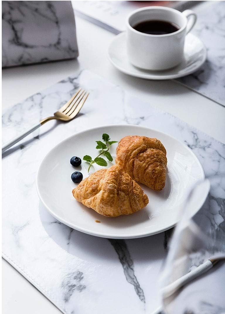 Marble Faux Leather PU Placemats, Set of 8, Easy to Clean, Heat & Stain Resistant for Conference Table,Dining Home Office Decor