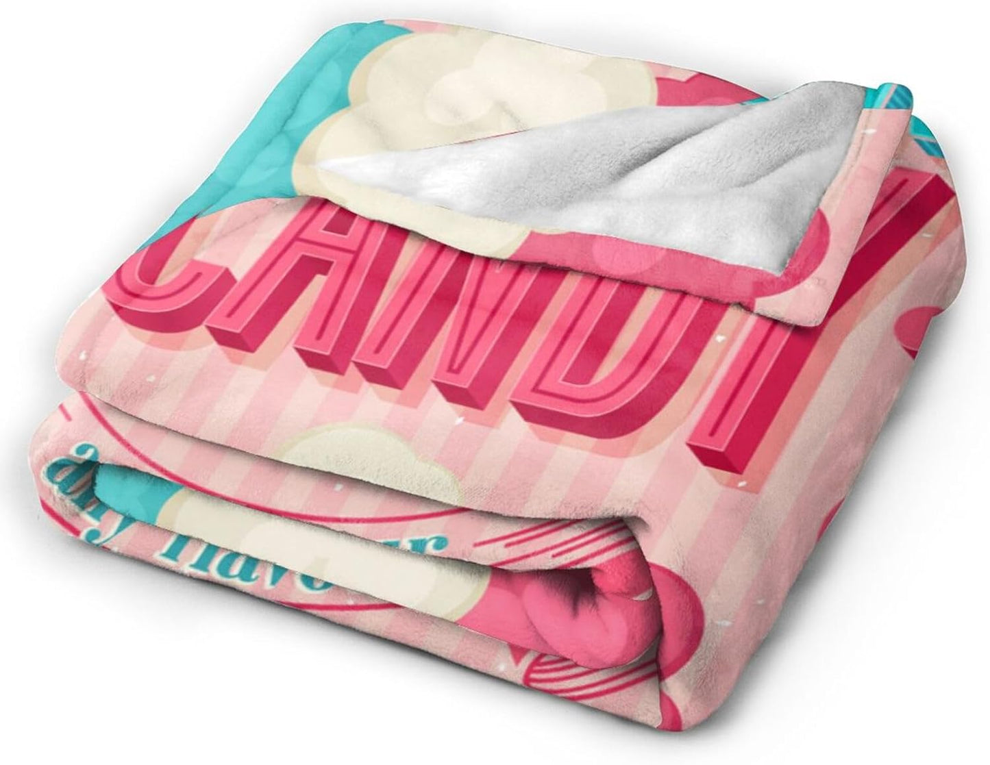 HGOD DESIGNS Candy Throw Blanket Sweet and Colorful Candy Pink Blanket Super Soft Flannel Throw Blanket Lightweight Plush Fuzzy Bed Blanket for Bedding Sofa and Travel 50"X60"