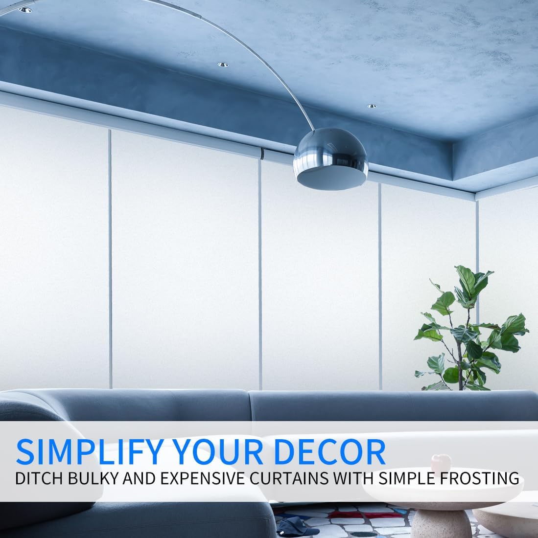 Window Privacy Film with Installation Tools, Static Cling, Anti UV, Heat Control, Ideal for Home Shower Office Glass Door (White Frosted, 17.5X118.1Inch)