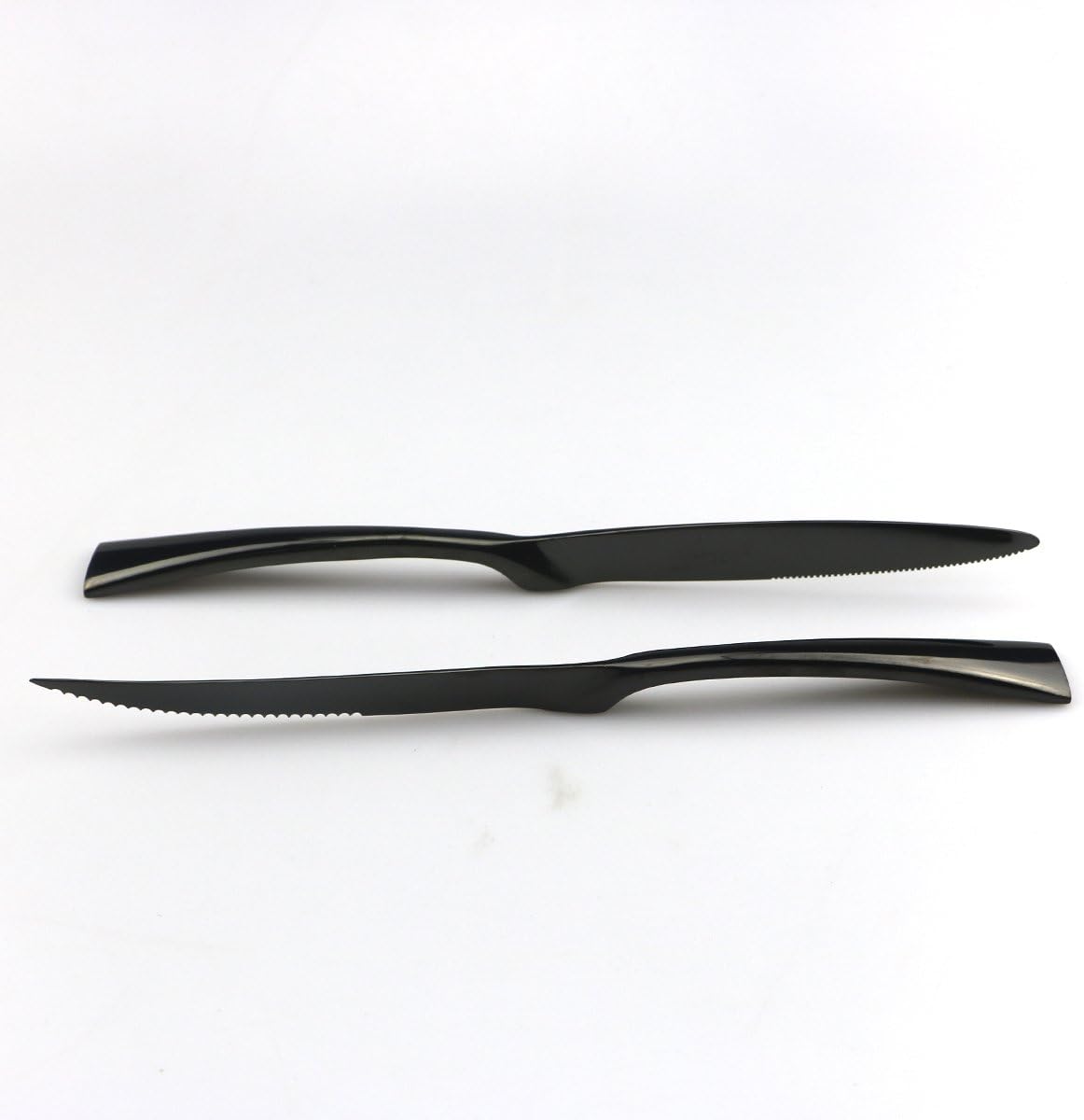 JASHII 18/10 Stainless Steel 24 Piece Mirror Polished Black Flatware Set,Dinner Knife Steak Knife Salad Fork Dessert Coffee Spoon，Service for 4 ，Black Utensil Sets