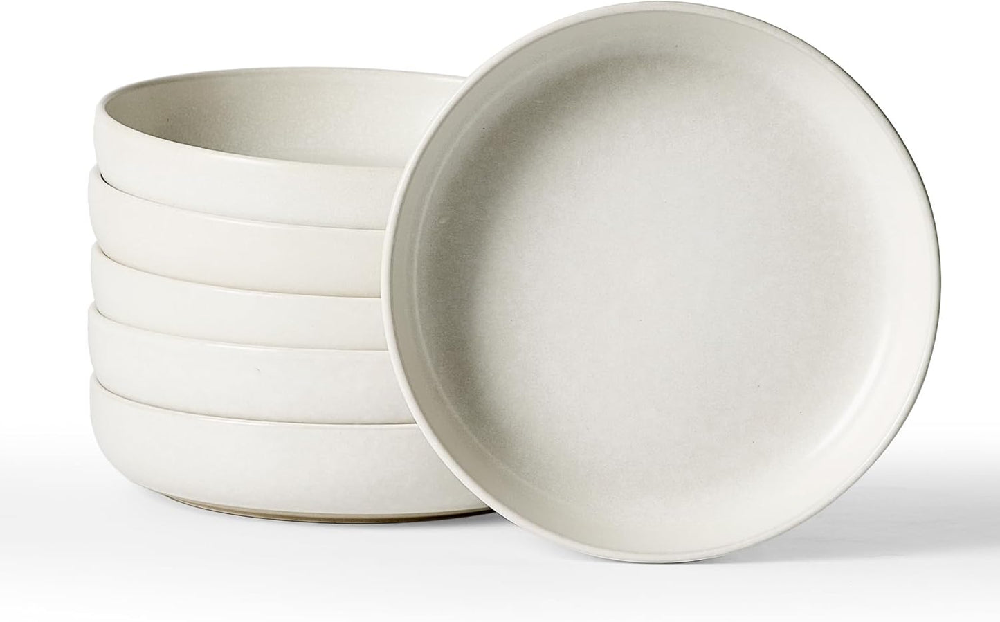 famiware Milkyway 33 oz Bowl Set, Pasta Bowls Set of 6, Salad Bowls Perfect for Your Friend for Housewarming, Thanksgiving, Christmas, Matte White