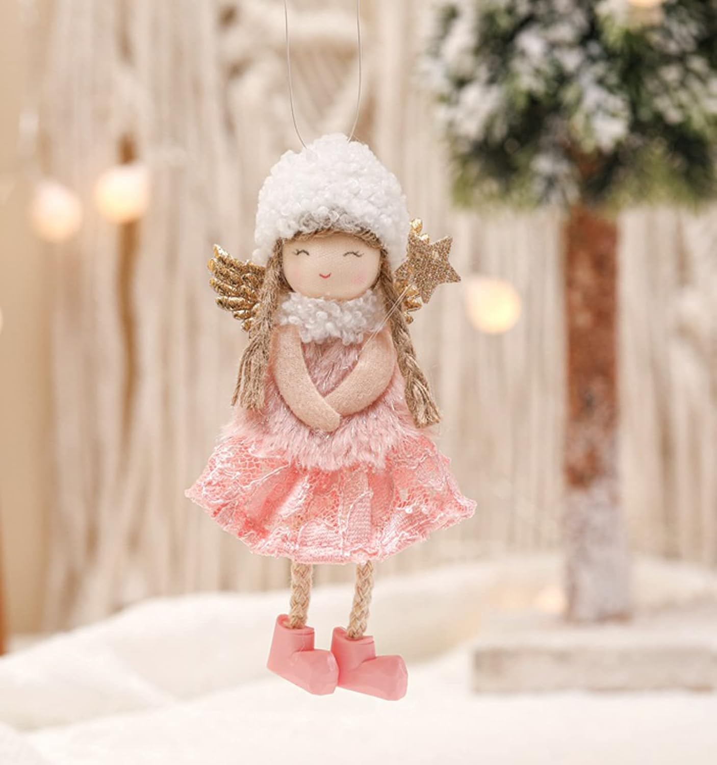 3pcs Christmas Angel Doll Decoration, Christmas Tree Hanging Ornaments, Thanksgiving Day Birthday Gifts, New Year Fairy Presents, Home Party Kids Girls Toys Pendant(GF-X3)