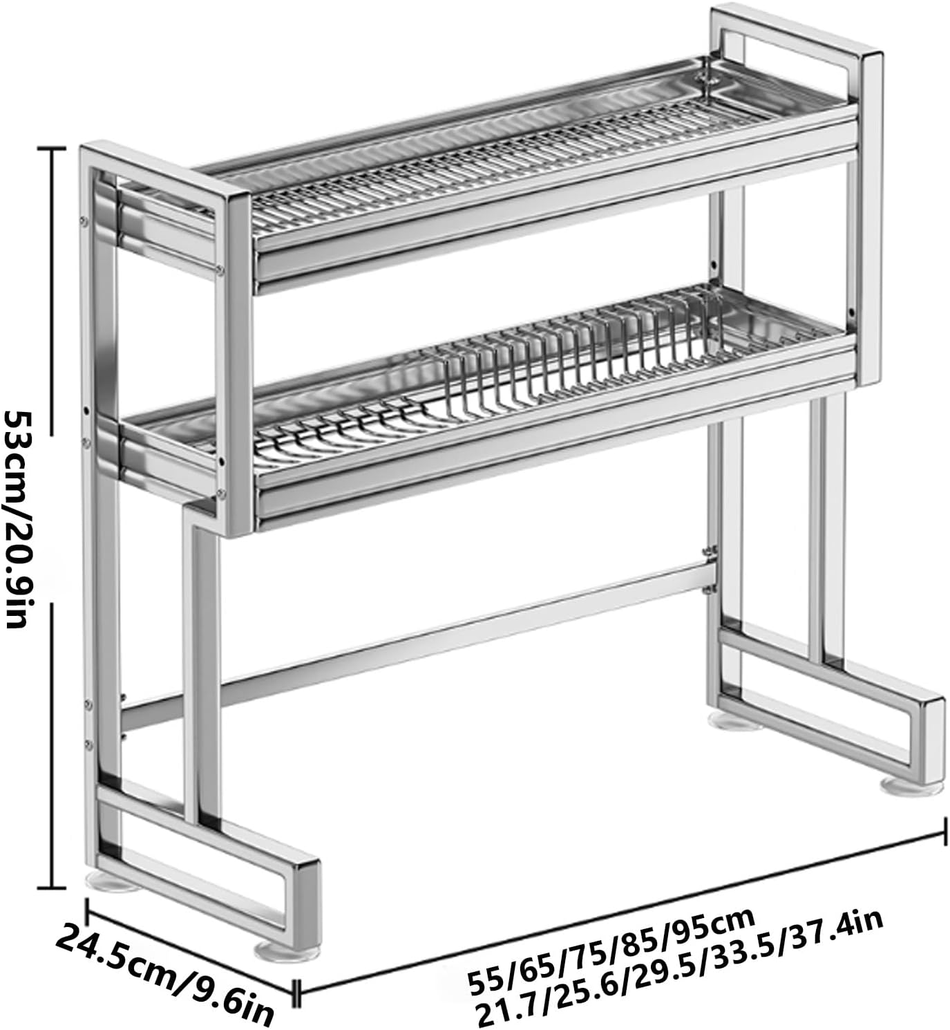 Kitchen Sink Rack Sink Above The Dish Drain Dish Washing Rack Stainless Steel Multifunctional Dish Storage Rack,Over The Sink Drying Rack for Dishes(2,85cm/33.5in)