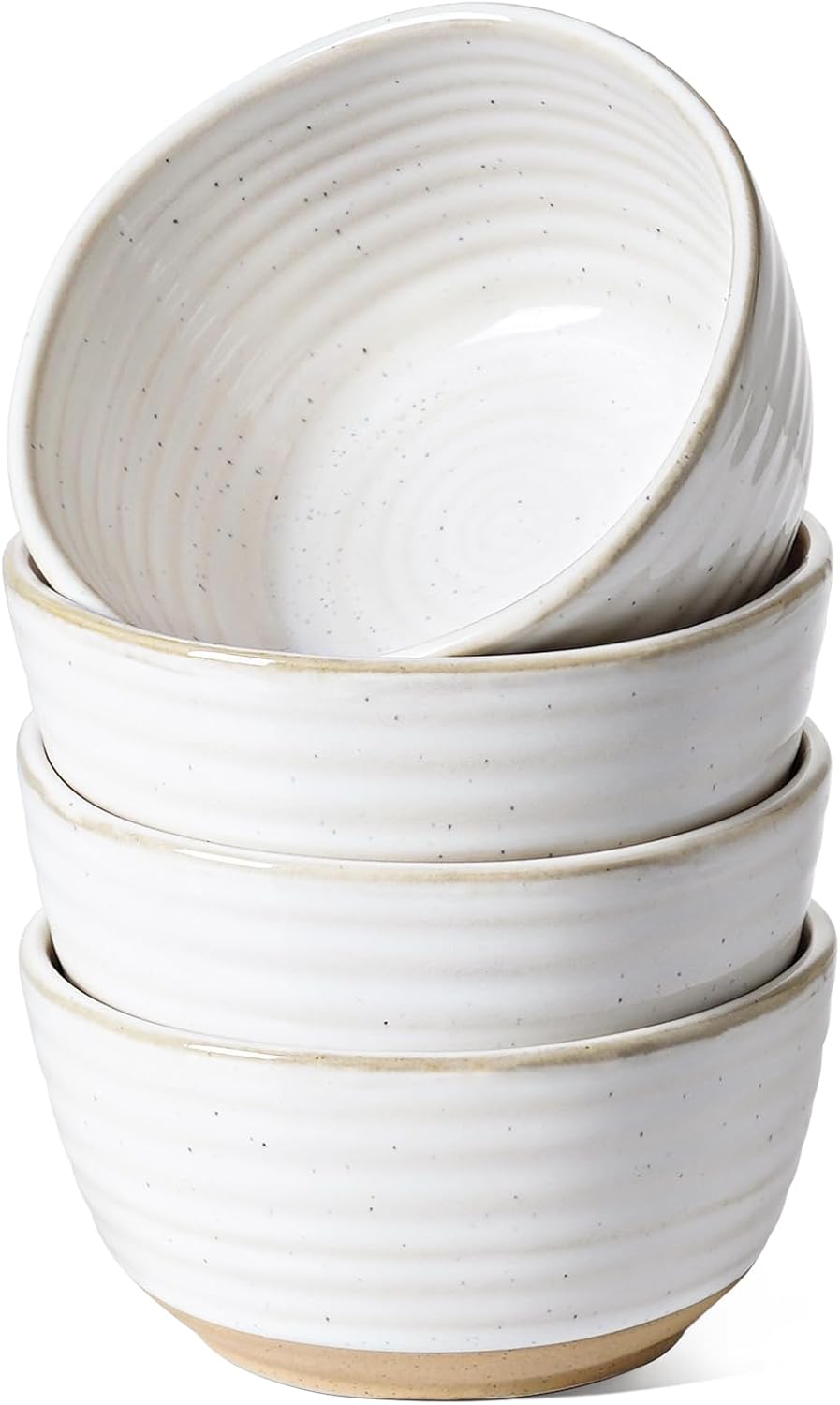 LE TAUCI Small Bowls 10 oz, Ice Cream Bowl, Ceramic Stoneware Bowl, Bowls Set for Dessert, Fruits, Side Dishes, Suit For Housewarming - 4.5 Inch, Set of 4, Arctic white