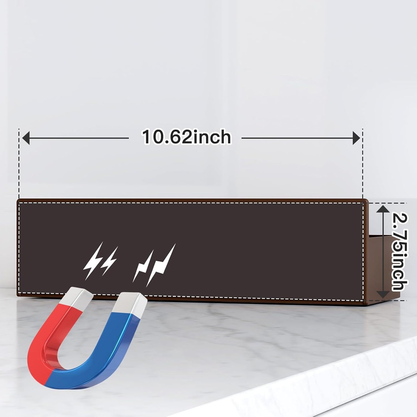 Magnetic Spice Rack for Refrigerator, Kitchen Organizer and Storage Shelf, Brown(4 Pack)…