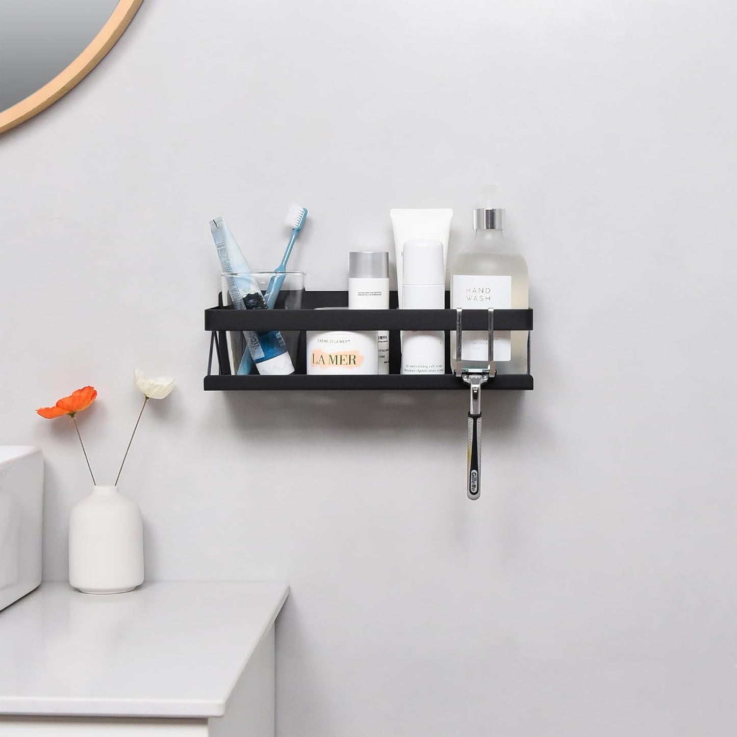 Spice Rack for Rrefrigerator Kitchen Home Organization and Storage Adhesive Rack (2 Pack,Black)