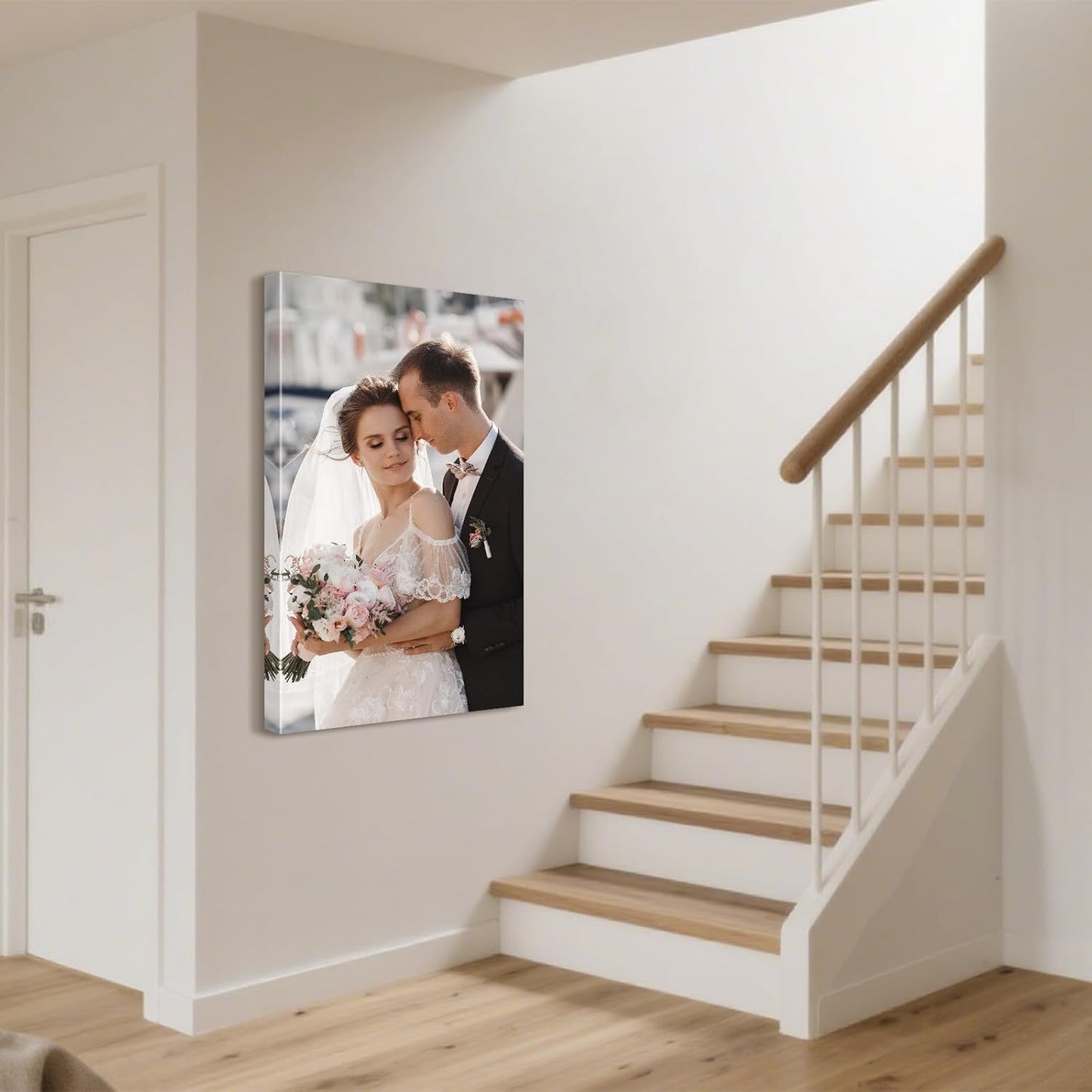 Personalized Custom Canvas Prints with Your Photos & Text, Customized Picture Print, Transform Own Images Into Framed Wall Art Digitally Printed Photo to Canvas, Keepsakes Gifts for Family 24x40’’