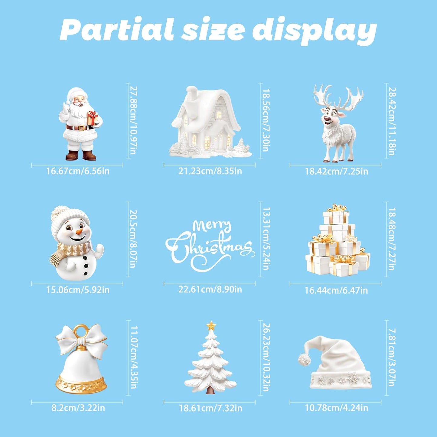 Bloss Christmas Window Clings for Glass Windows,190pcs Snowflake/Snowman Christmas Decorations Indoor Window Stickers,3D Navidad Decoración Window Decals,Adornos de Navidad for Xmas Decor
