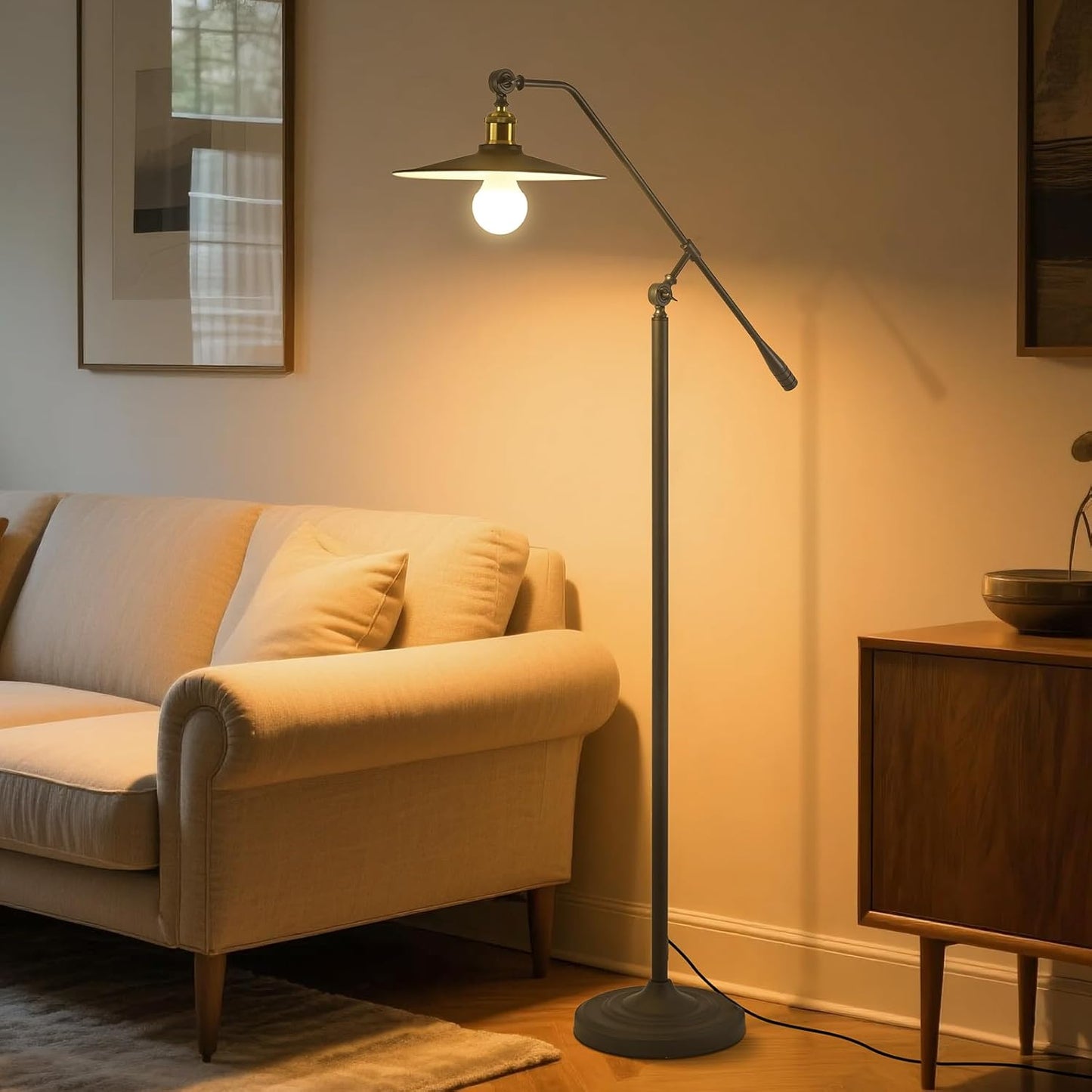 Bright Smart Floor Lamp with Remote Control and Bluetooth Dimming,Living Room Couch Corner Bedroom Office Library Study Reading Standing Lights, Adjustable Black Rustic Vintage Industrial Home Decor