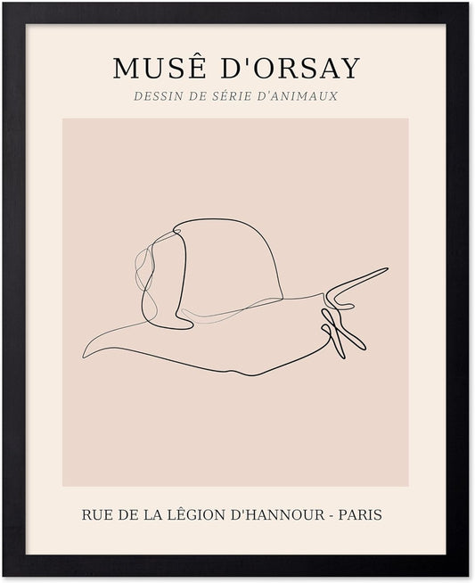 Poster Master Vintage Poster - Retro One Line Snail Drawing Print - Snail Line Art - Minimal Gift for Men, Women, Animal Lover - Abstract Wall Decor for Home, Office - 16x20 UNFRAMED Wall Art