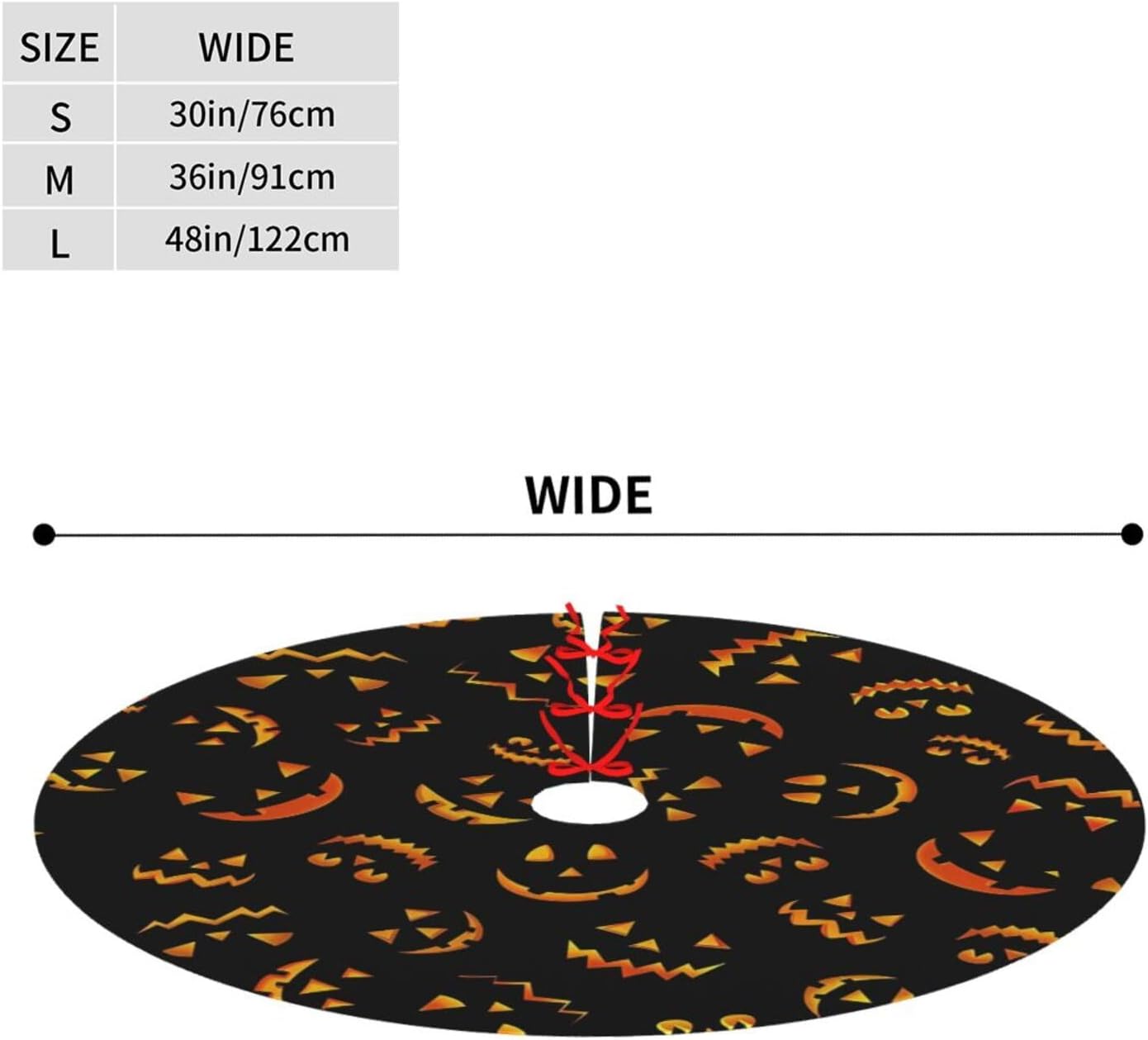 Christmas Tree Skirt,Jack O Lantern Pumpkin Smiles Xmas Tree Skirt Rustic Farmhouse Tree Skirt for Christmas Decor Xmas Holiday Home Party Decorations48