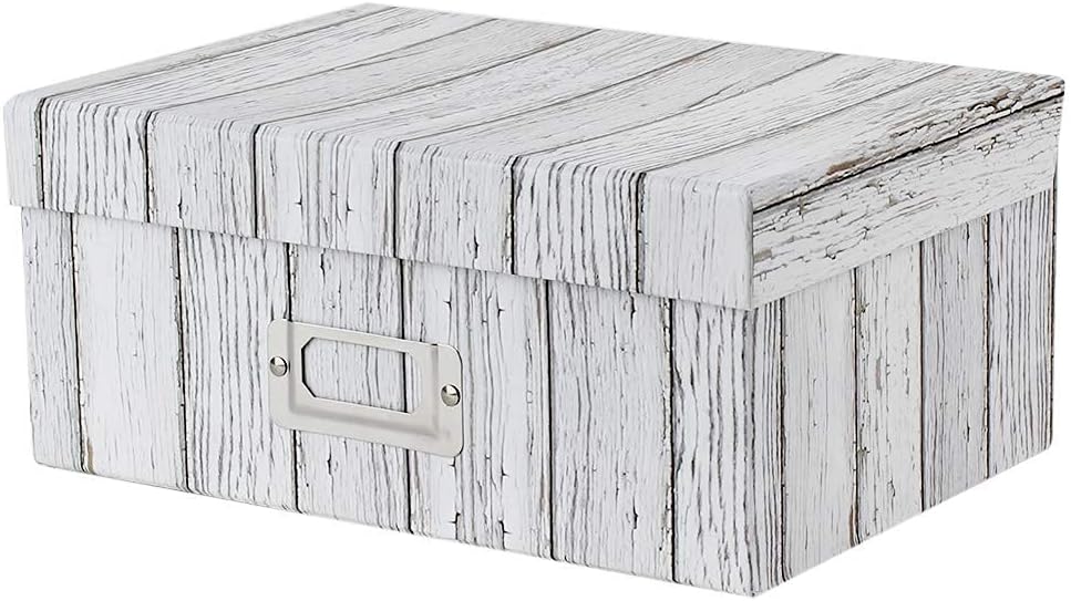 Briful Photo Boxes Storage, Storage Boxes with Lids 4 in 1 Set Water-Proof Storage Box Sets with Handles Decorative Multiple Size Storage Bins with Lids for Clothes/Shoes/Office/Cosmetic/Books