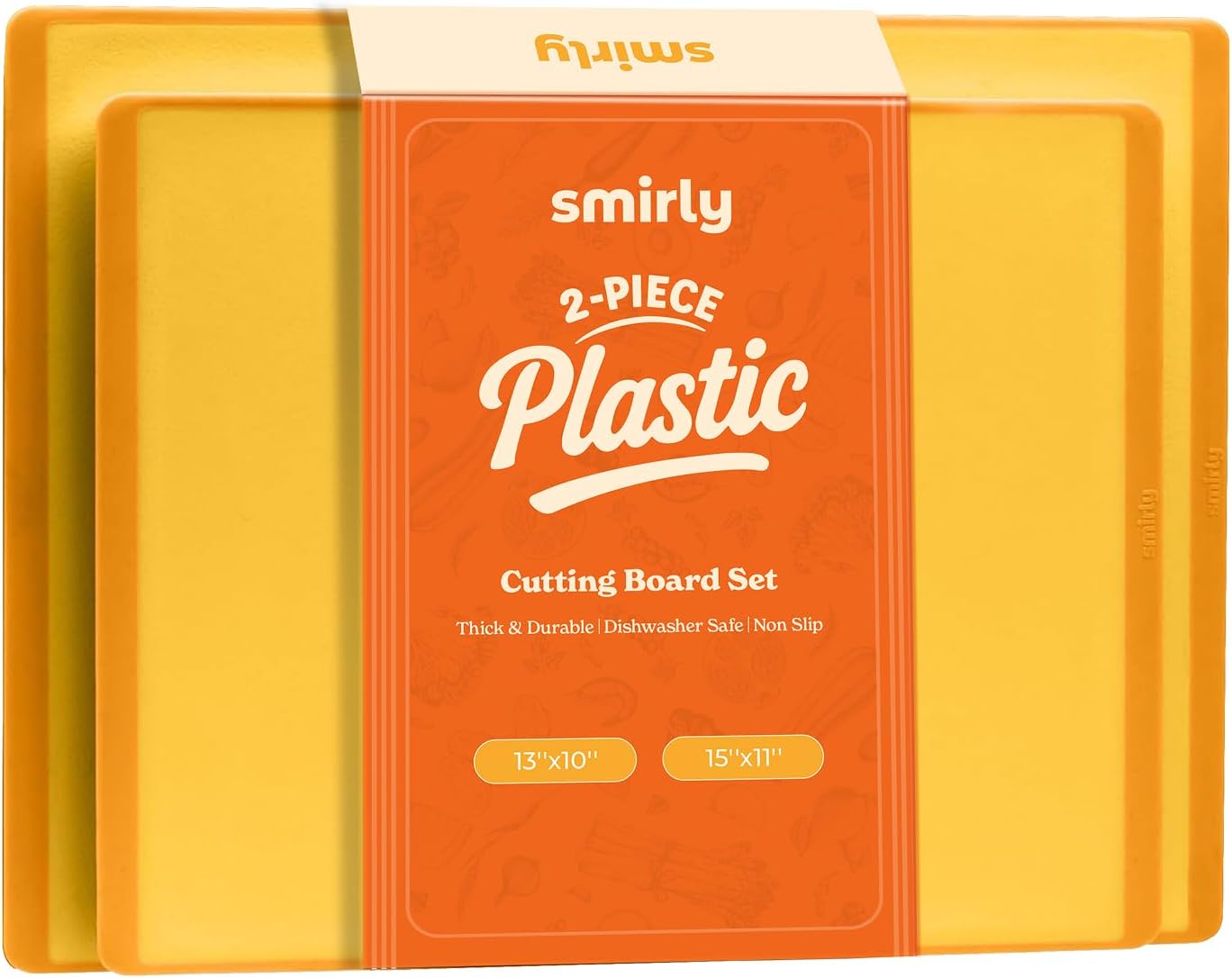 SMIRLY Plastic Cutting Board Set, Dishwasher Safe Plastic Cutting Boards Set for Kitchen, Cutting Boards for Kitchen - Plastic Chopping Board Set