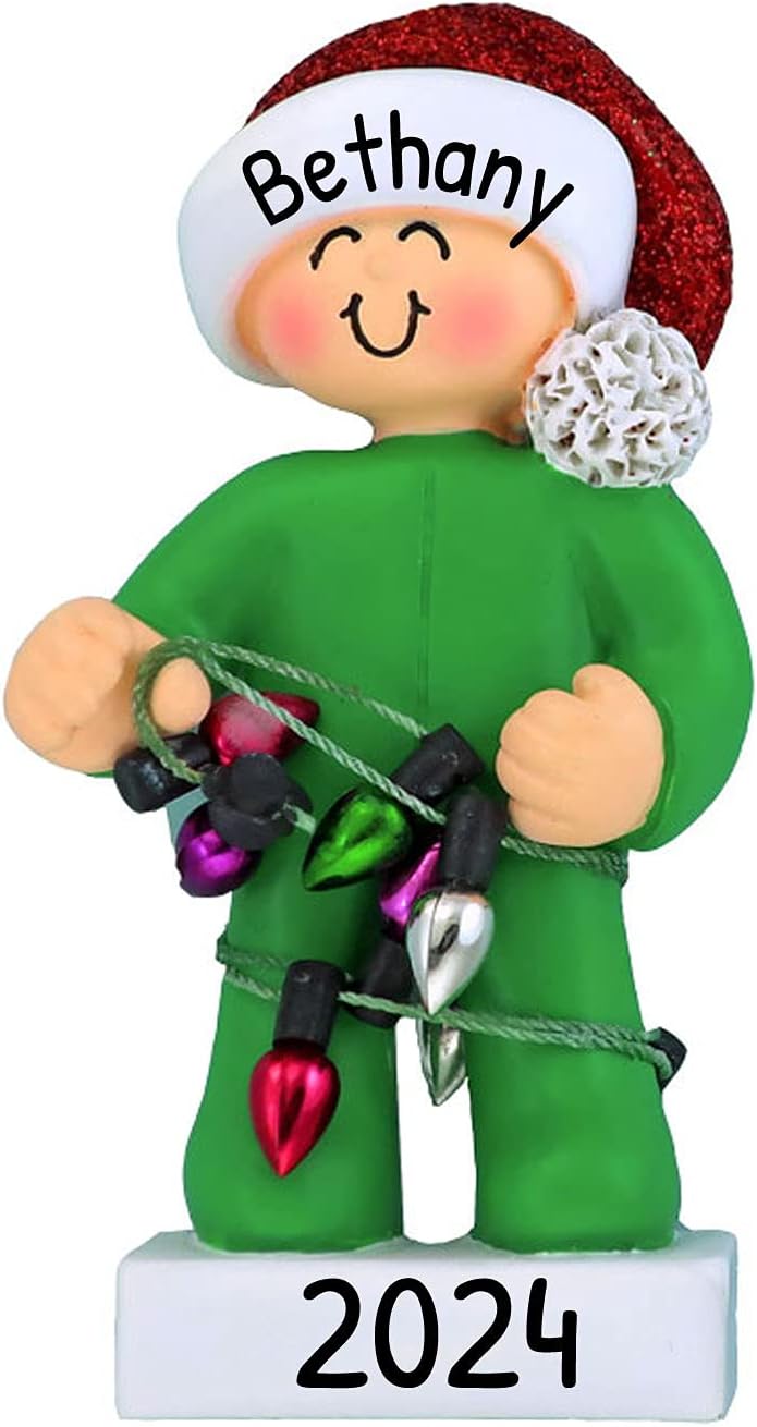 3D Toddler Ornaments for Christmas Tree 2025 - Green Pajama Ornament for Kids Ornament for Girl Personalized Christmas Ornaments for Kids Gifts for Boys Bedtime Keepsake Toddler Boy Decorations