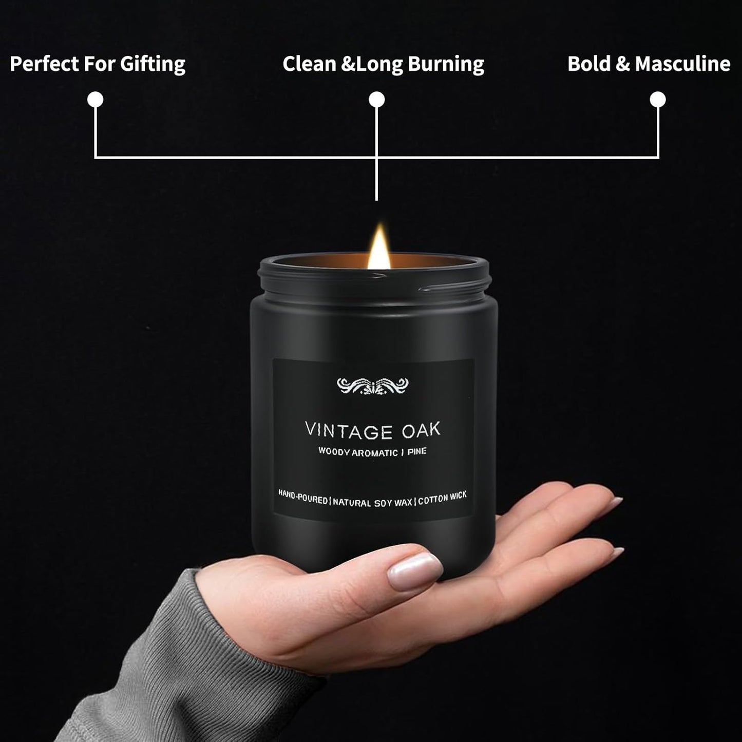 JXDLSQ 6 Pack Candles for Home Scented Aromatherapy Candles Gifts Set for Men, Men Candle Set, 42 oz 300 Hour Long Lasting Candles, Gifts for Mens, Birthday, Anniversary Present