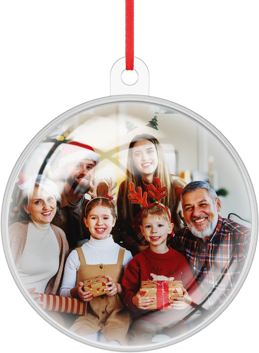 Personalized Christmas Ornaments 2025, Wood Custom Photo Text Hanging Ornament Customized Christmas Tree Decorations Gift for Family, Kids, Friends, Couples, Wedding